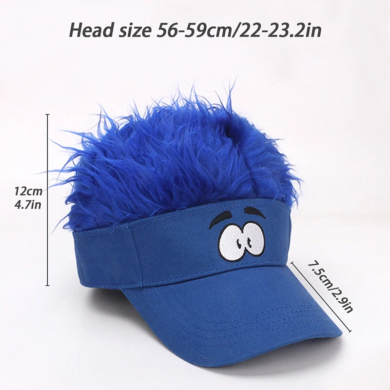 New plush embroidered cartoon quirky eyes wig baseball cap sun hat street hip-hop duck tongue cap male