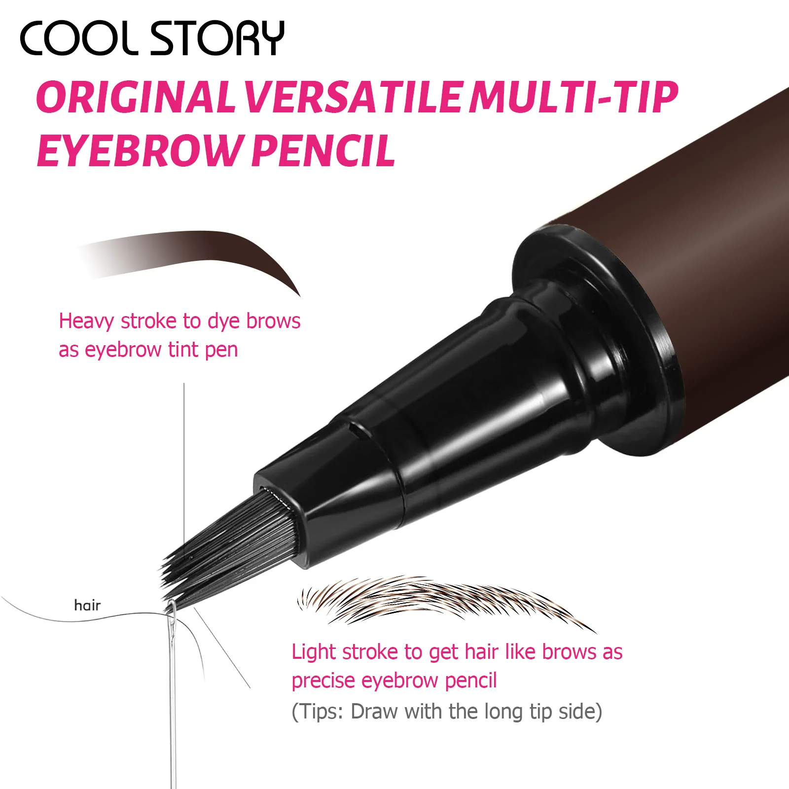 Liquid Eyebrow Pencil shapes wild eyebrows naturally and long-lasting, quick-drying, waterproof and sweatproof.