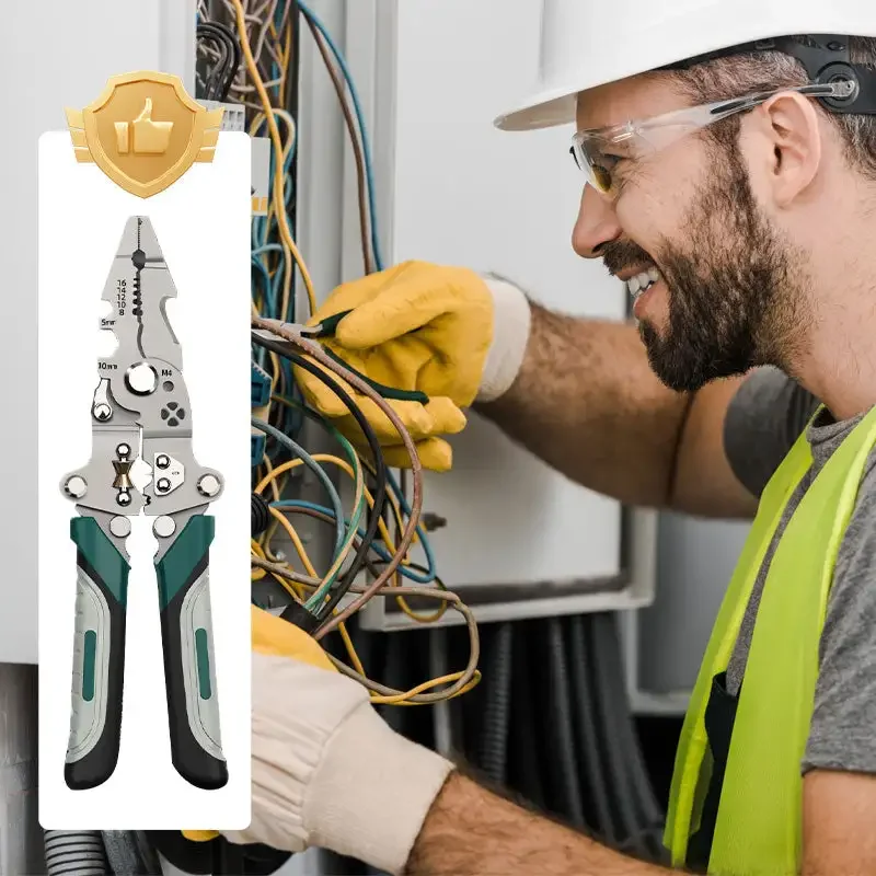 Multifunctional Foldable Wire Stripper and Cutter,Electrician specific wire cutting pliers Wire Stripping Crimping Pliers Tool