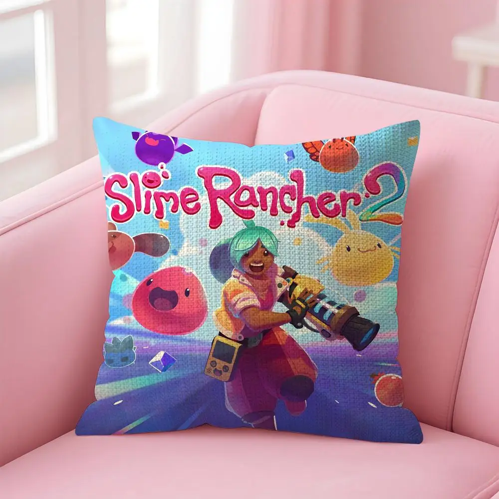 S-Slime R-Ranchers Game Cushion Cover Decorative Linen Throw Pillow Case Soft For Bed Sofa Car Home Decor