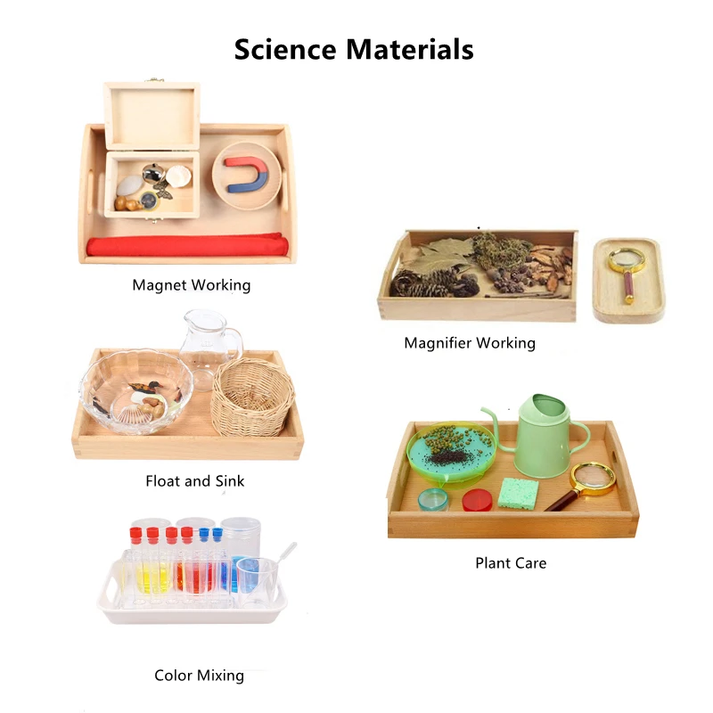 

Montessori Science Materials Plant Care/ Float and Sink/ Color Mixing/ Magnet / Magnifier Works Early Childhood Education Game