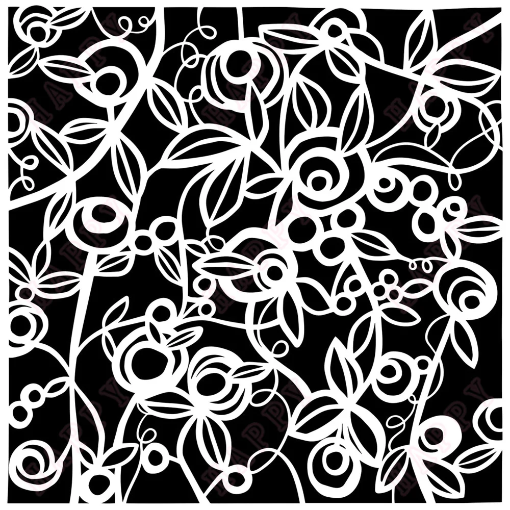 Budding Vines Stencils DIY Layering Stencils Graphics Painting Scrapbook Ornament Album Embossed Template Grid of Rings Stencil