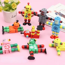 Elastic Wooden Robot Building Blocks, Children's Educational Toys, Early Education, Party Toys