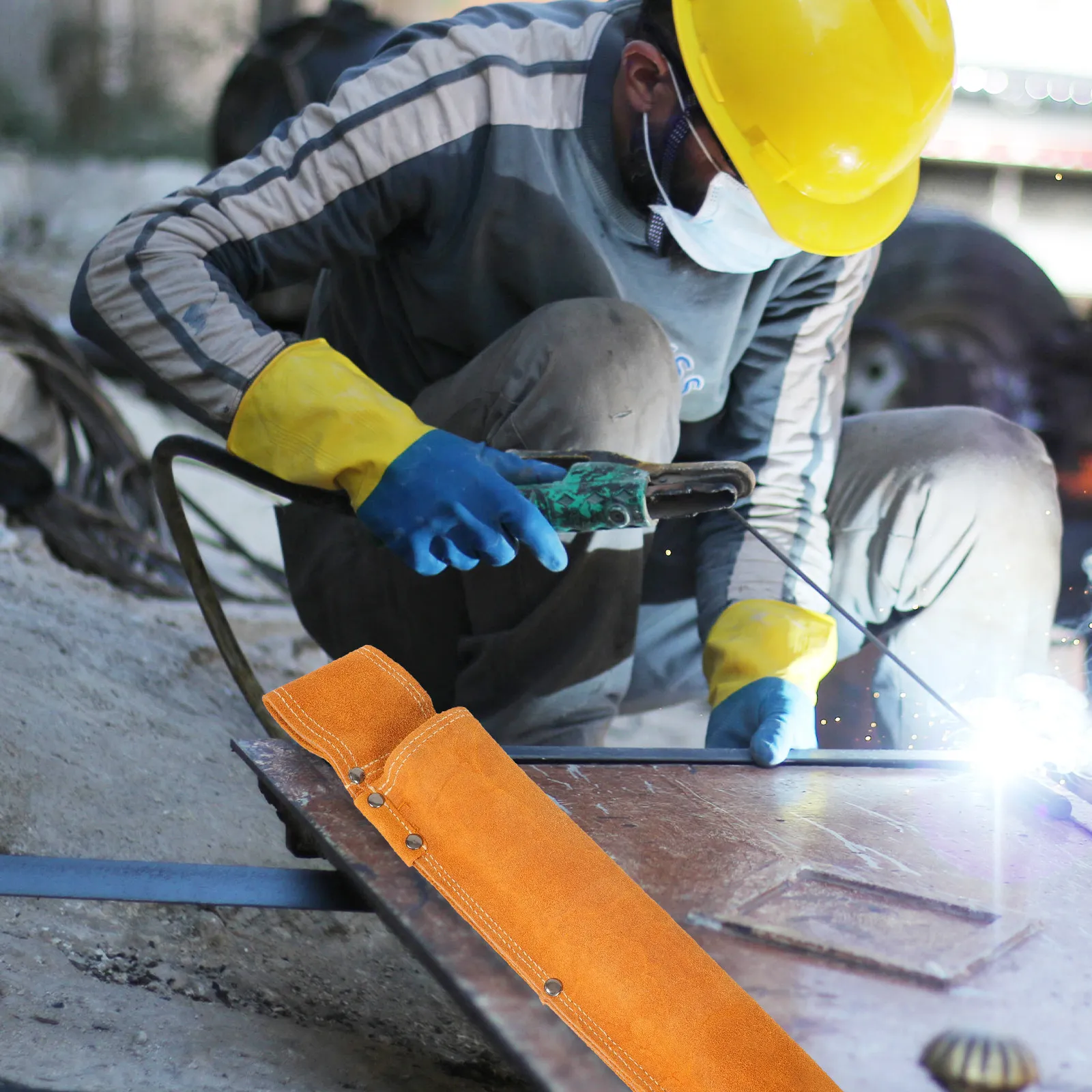 

Professional Heavy-Duty Welding Rod Holder Waist Pouch with Reinforced Rivets Anti-Scald Breathable Storage for Welders