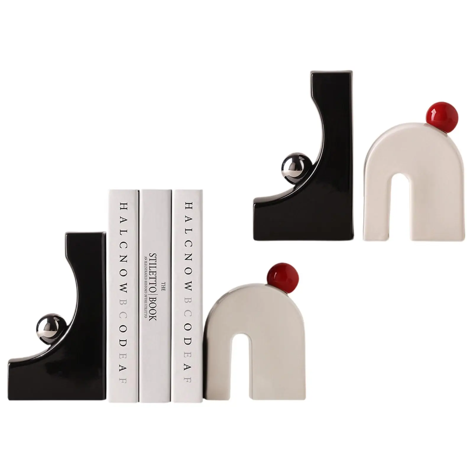 

Art Statues Bookends Creative Collectible Book Ends Art Sculptures for Bookshelf Cabinet Bedroom Entrance Housewarming Gift