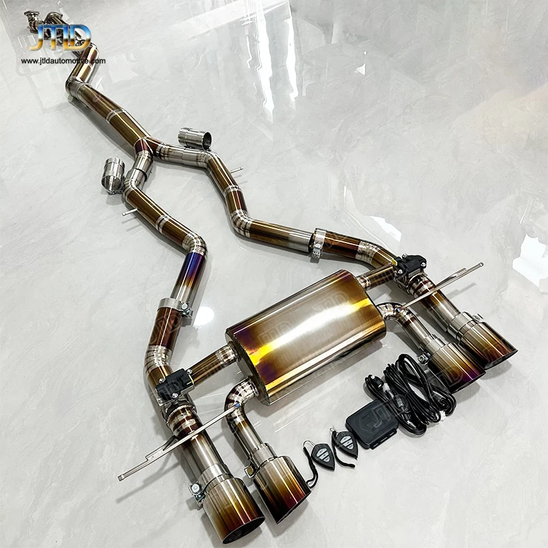 

JTLD Valvetronic titanium/Stainless steel Exhaust 89mm single Middle Pipe rear pipe exhaust catback For BMW M2 G87 2022+