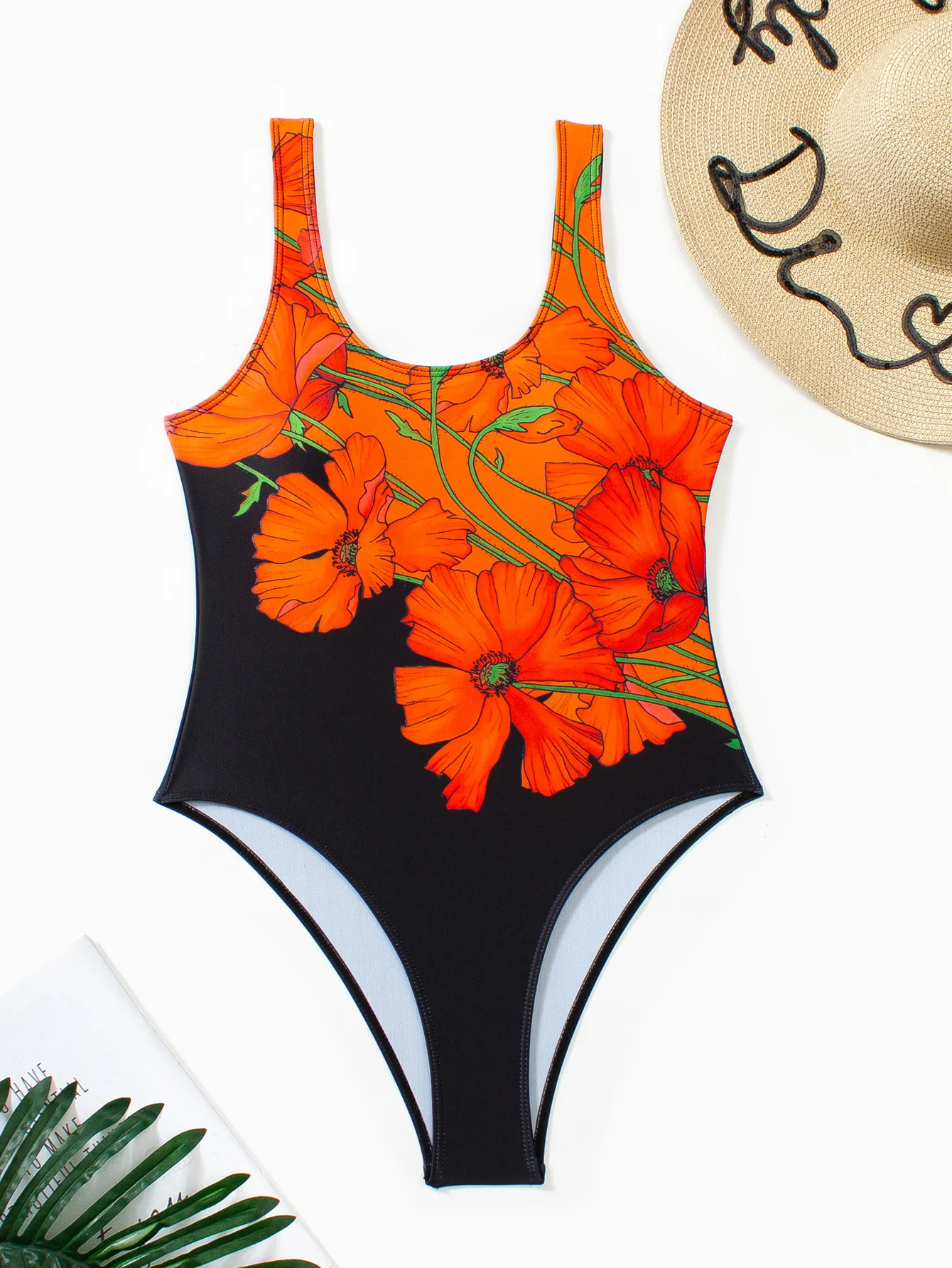 بدلة سباحة جديدة مثيرة مكونة من قطعة واحدة مُزينة بالزهور لعام 2025 للنساء مونوكيني للعطلات على شاطئ البحر مع ملابس سباحة بتصميم بلوم