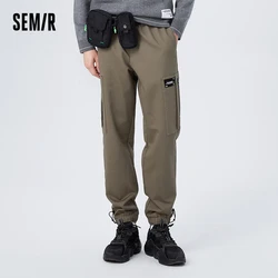 Semir Casual Pants Men Winter Heat Storage Warmth Simple Classic Stylish Daily Workwear Loose Legged Trousers