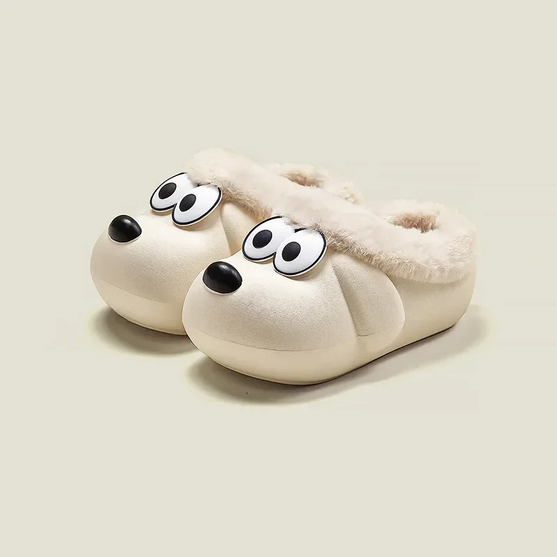 New Winter Cute Cartoon Cotton Flip Flops Children\'s Plush Slippers for Girls Boys Home Indoor Waterproof Fluffy Mule Kids Shoes