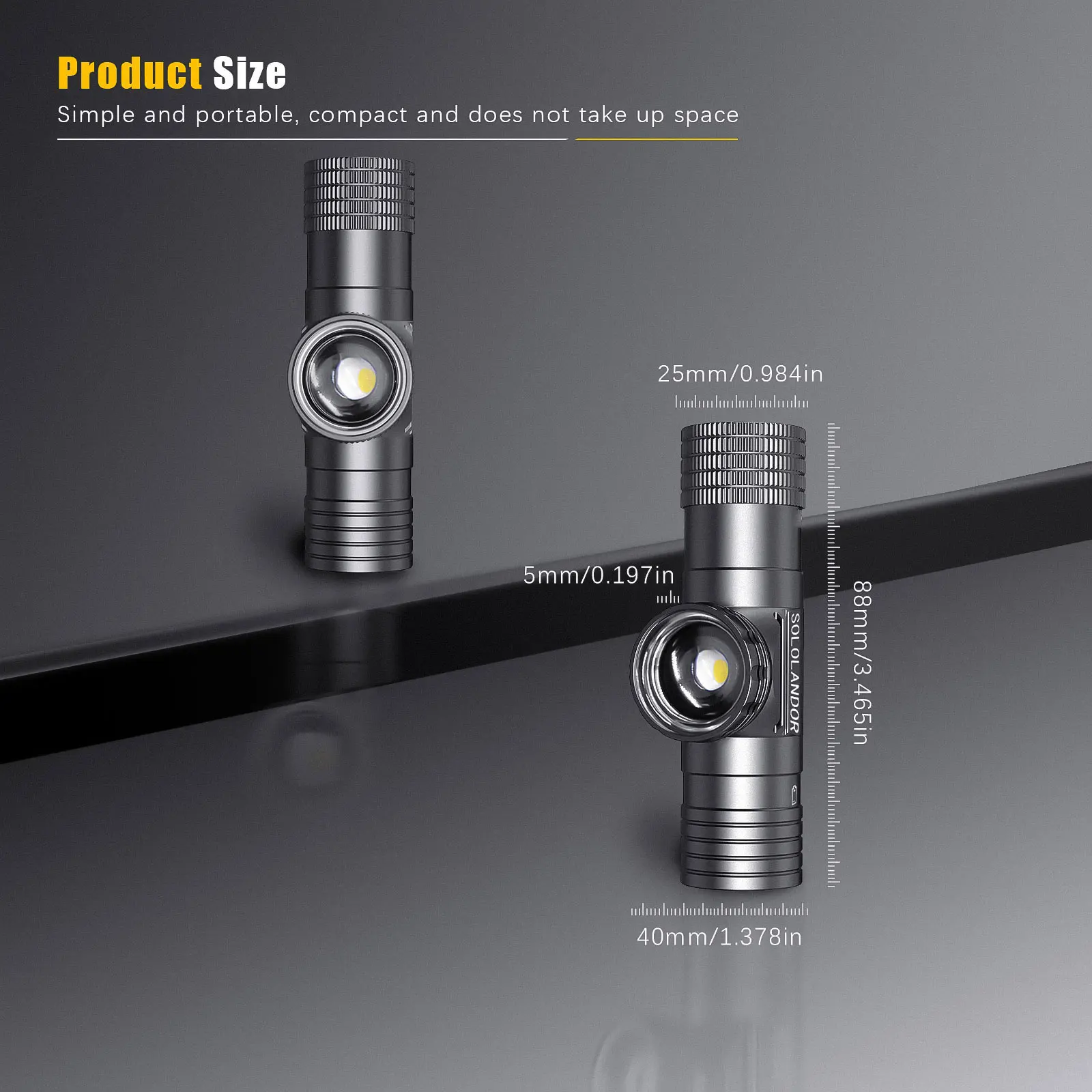Faro Frontal LED Recargable USB-C con Zoom – Luz blanca para pesca - imagen 4