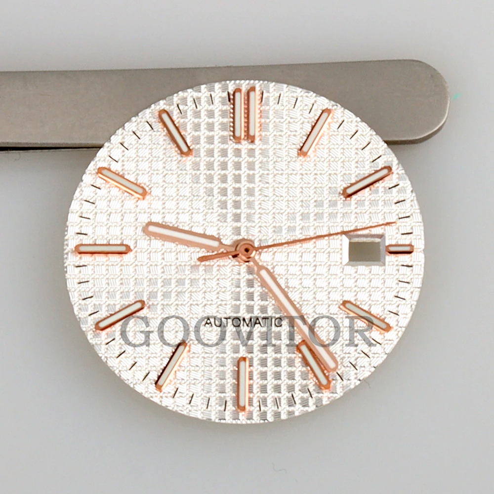 NH35 31.8mm Dial Green Luminous Watch Dial Hands For NH35 NH36 Movement Royal Oak Case Watch Modification Accessories