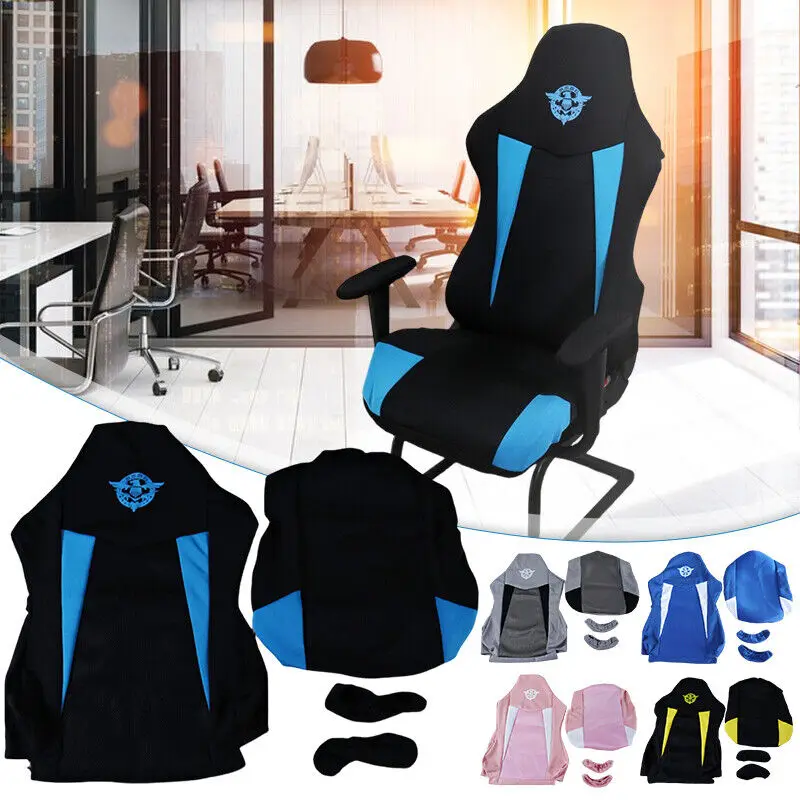 

Elastic Breathable Gaming Chair Cover Dustproof Chair Protector Universal Soft Stretchable Office Chair Armchair Slipcovers Set