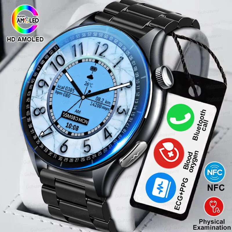 

2025New Men Sapphire Smart Watch Blood Pressure Nursing Grade Blood Lipid Uric Acid ECG Call Health Smartwatch For Men Women IOS