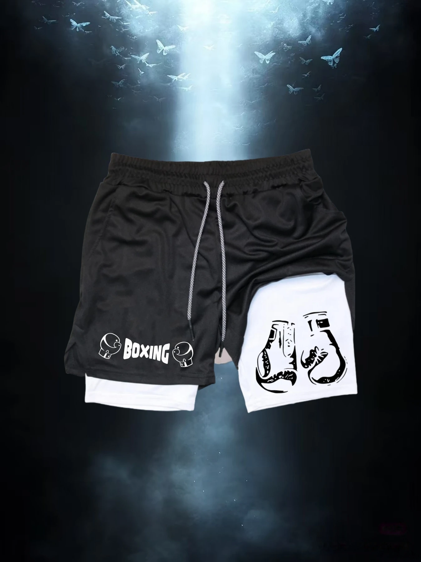 Men'S Double-Layer for Sports Shorts: Soft Outer Layer with Delicate Touch, Breathable Skin-Friendly Mesh Lining