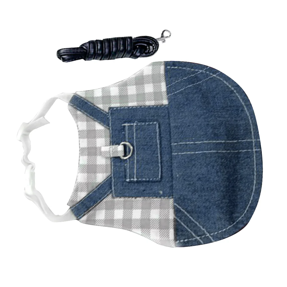 

Pet Clothing Accessories Gray Grid M Size Bunny Harness Set Small Pets Adjustable Rabbit Leash Ferret Walking Rope Lightweight