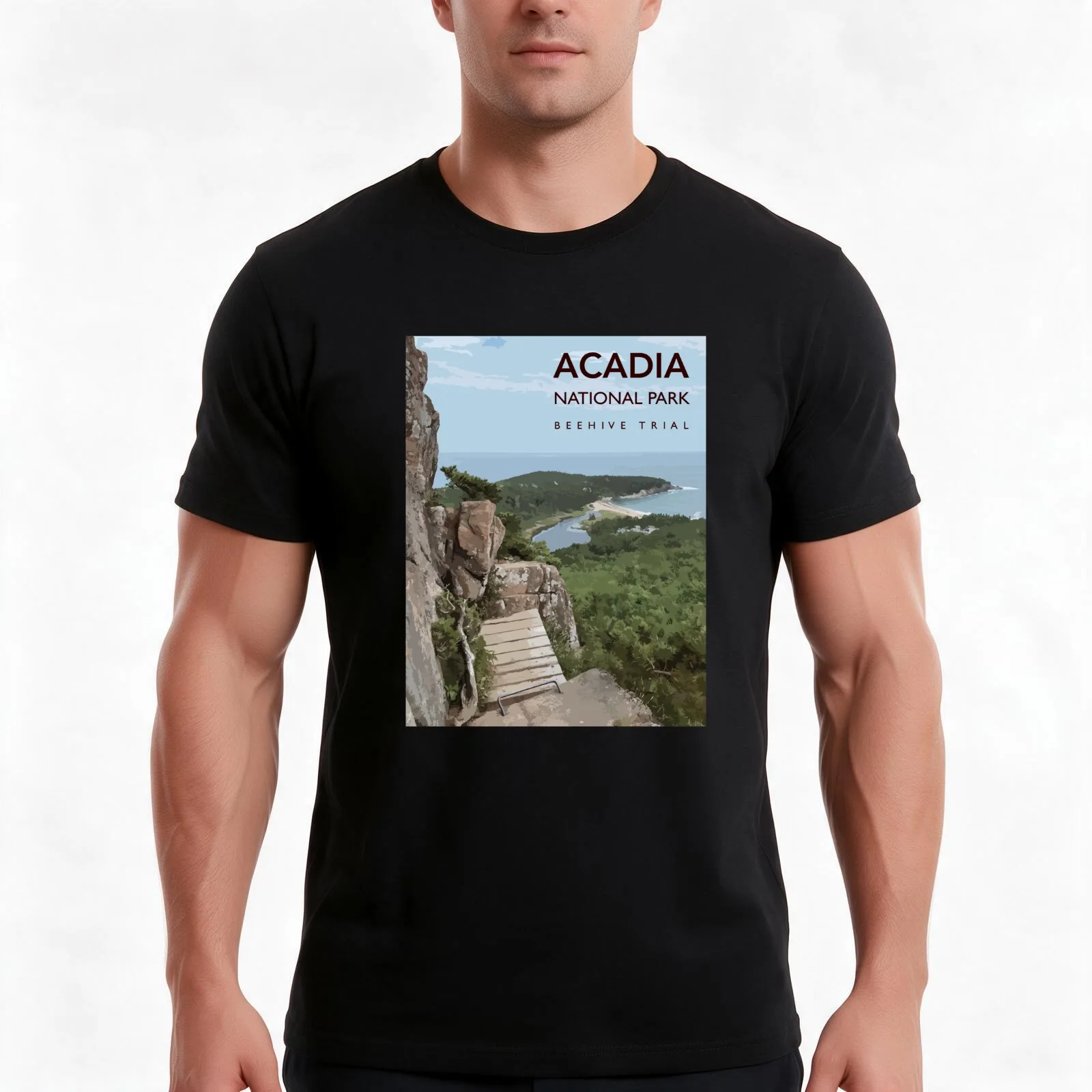 Acadia National Park - Beehive T-Shirt Summer Casual Cotton Tee Oversized Streetwear Tops Vintage Graphic Print 100% Cotton
