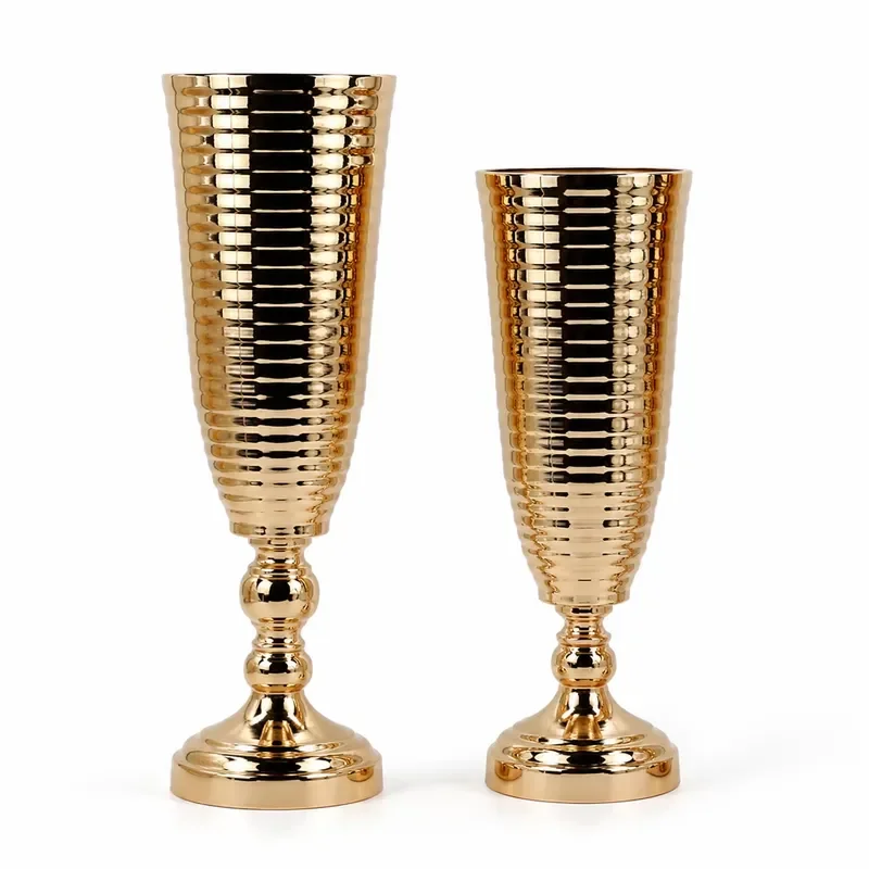 Rust-Resistant Gold Wedding Vase for Tabletop Centerpieces & Stage Road Lead Decor