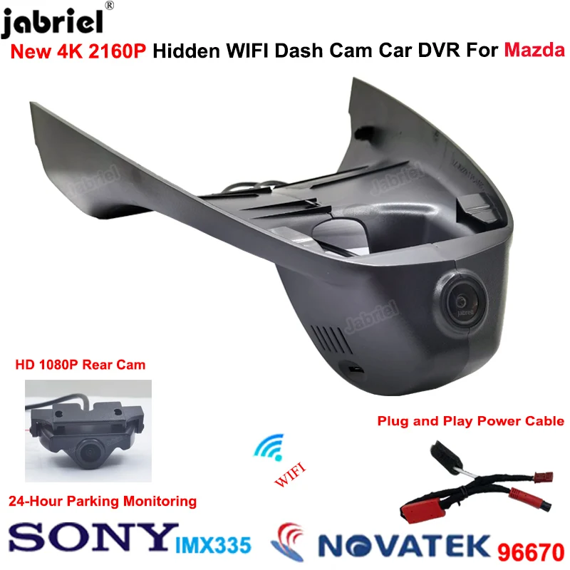 

4K 2160P Wifi Dash Cam Front and Rear Camera for Mazda Axela for Mazda 3 2022 2021 2020 2019 2018 2017 Car Dvr Recorder Dashcam