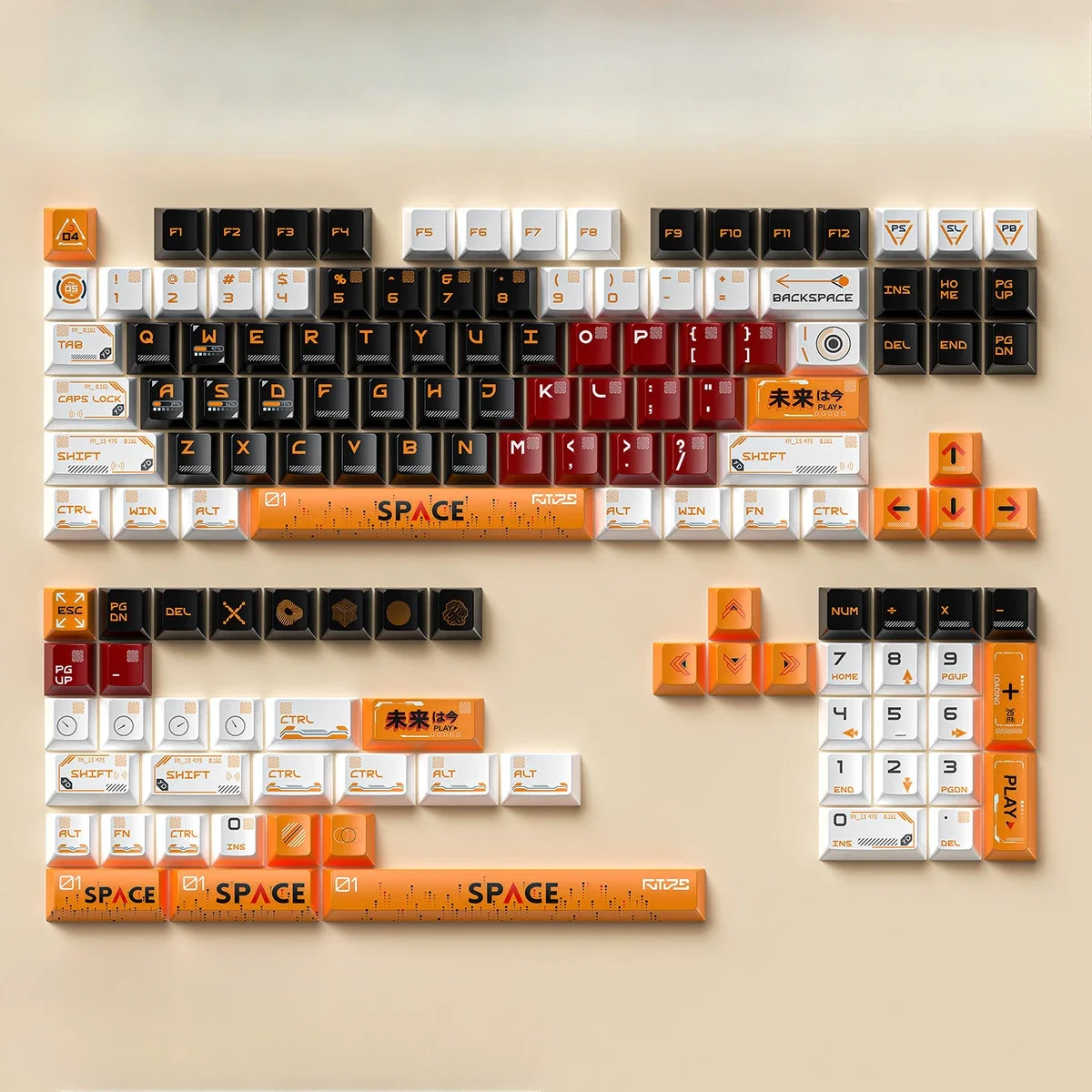 Silver engraving customized keycaps, the original hot sublimation two-color injection molding keys take a full set of PBT for ge