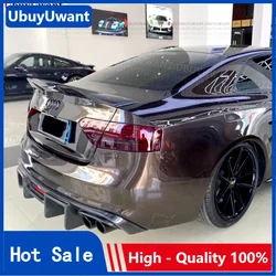 For AUDI A5 S5 Sportback Coupe 2 Doors Spoiler 2008-2016 Car Rear Trunk   Wing Lip Trim  Real Carbon Fiber