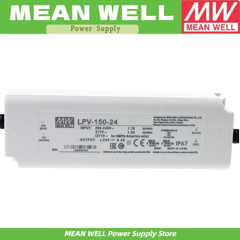 

LPV-150 MEAN WELL LPV-150-12 mean well LPV-150 12V LED power supply 120W 10A
