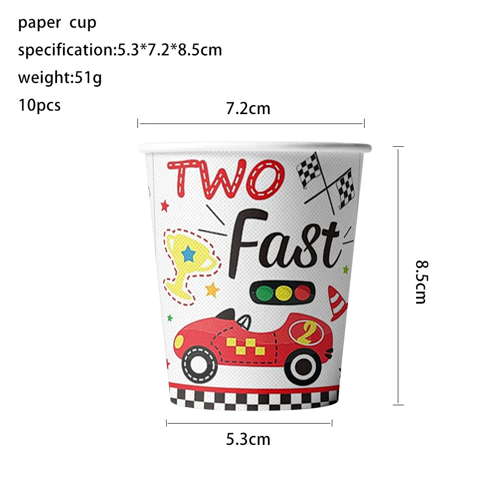 Race Car Birthday Party Supplies Two Fast Birthday Party Paper Plates Napkins Cup Tablecloth Race Car 2nd Birthday Party Supplie