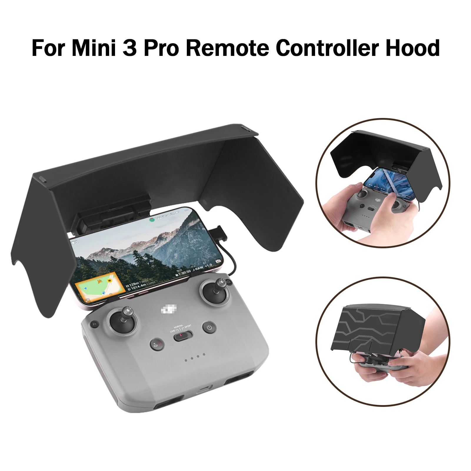 Remote Control Sun Hood For DJI Mavic 3/Mini 2/Air 2/Air 2S/Mini 3 Pro RC-N1 Sun Shade Phone Monitor Folding Sun Phone Holder