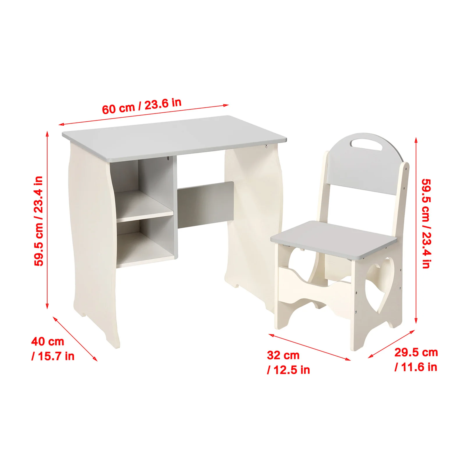 Kids Desk and Chair Set Children Study Desk Set Living Room Table Furniture Toddler Student Writing Table Set for Home School