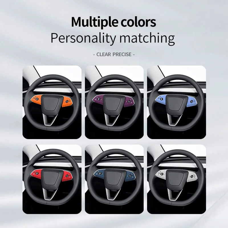

Steering Wheel Button Sticker For Tesla New Model Y Juniper Launch 2025 Suede Ultra-thin Protective Cover Decoration Accessories