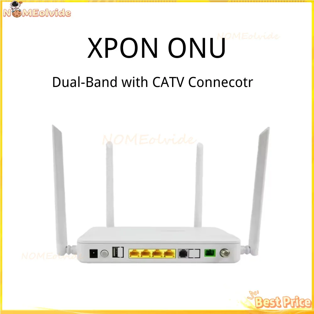 

2.4G/5.8G Dual-Band WIFI With Multi-SSID CATV RF OUT 4X1G TR069 IPV4 IPV6 FTTH Fiber Optic Equipment XPON ONU GEPON