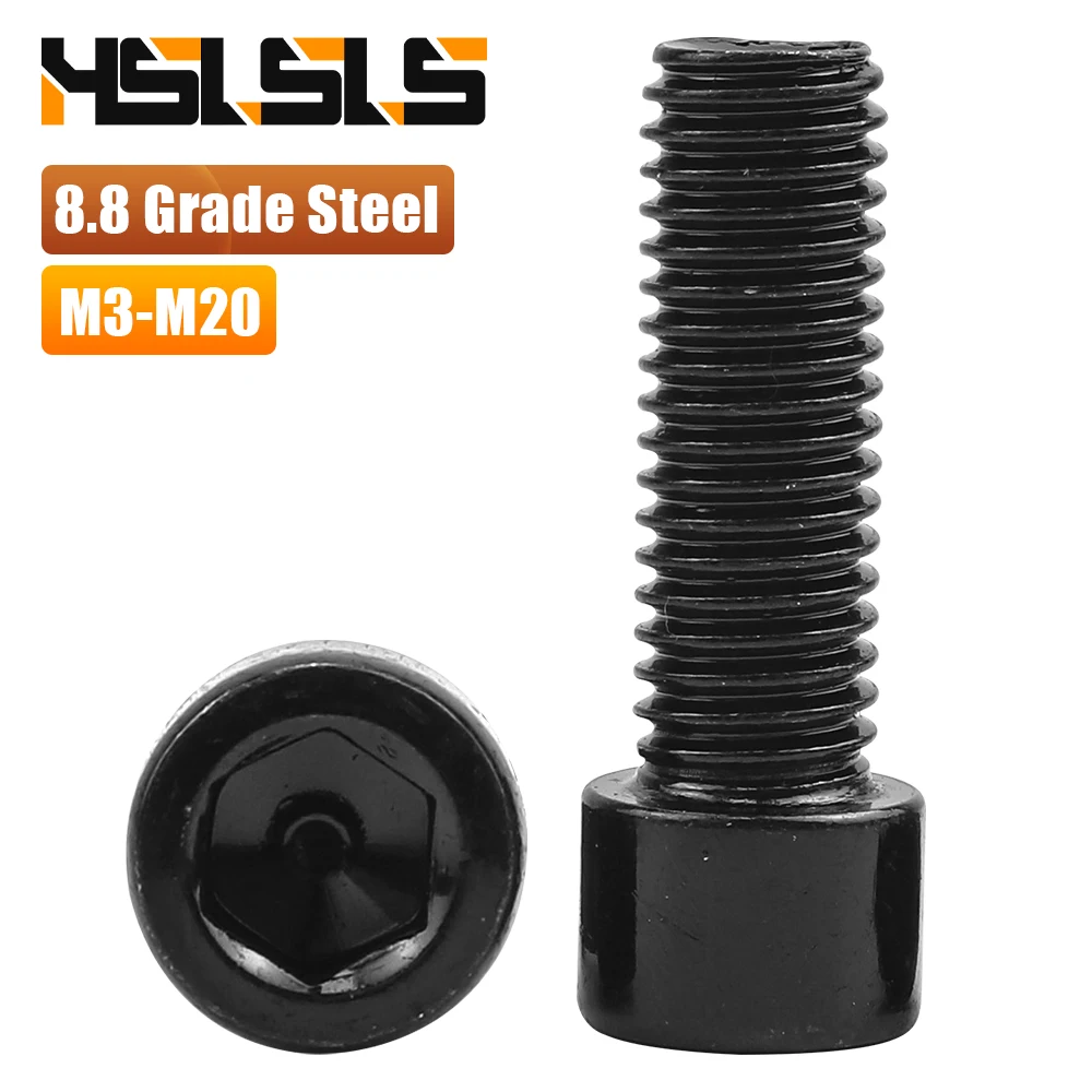 Hexagon Hex Smooth Allen Cap Head Screw Black 8.8 Grade Carbon Steel M3 M4 M5 M6 M8 M10 M12 Socket Screws Bolt for Auto GB70