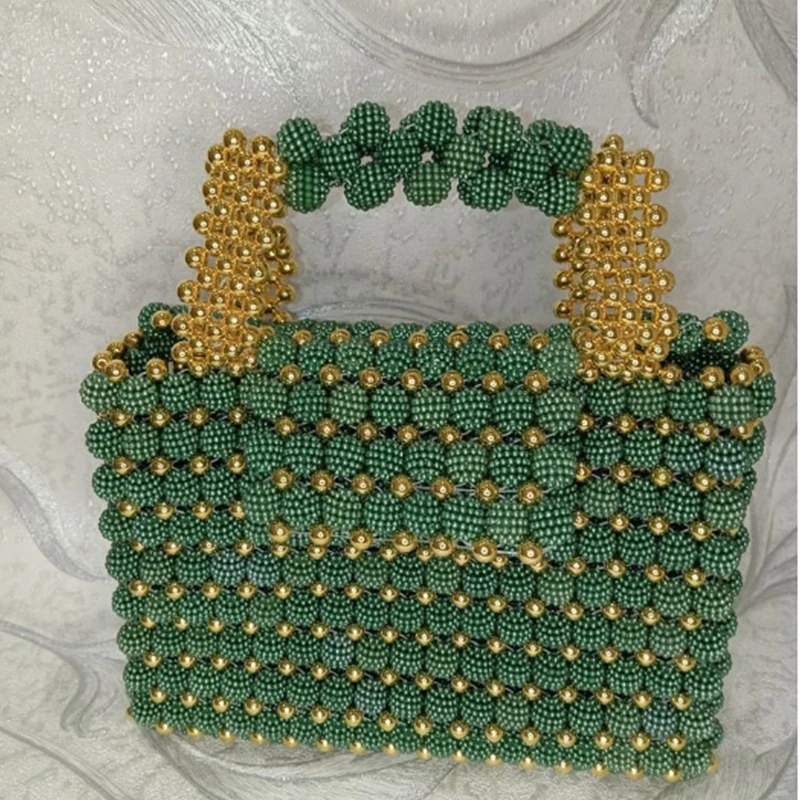 

Новые нишевые сумки ручной работы с бусинами, маленькие квадратные сумки для женщин, модная ручная женская сумка, универсальная повседневная сумка