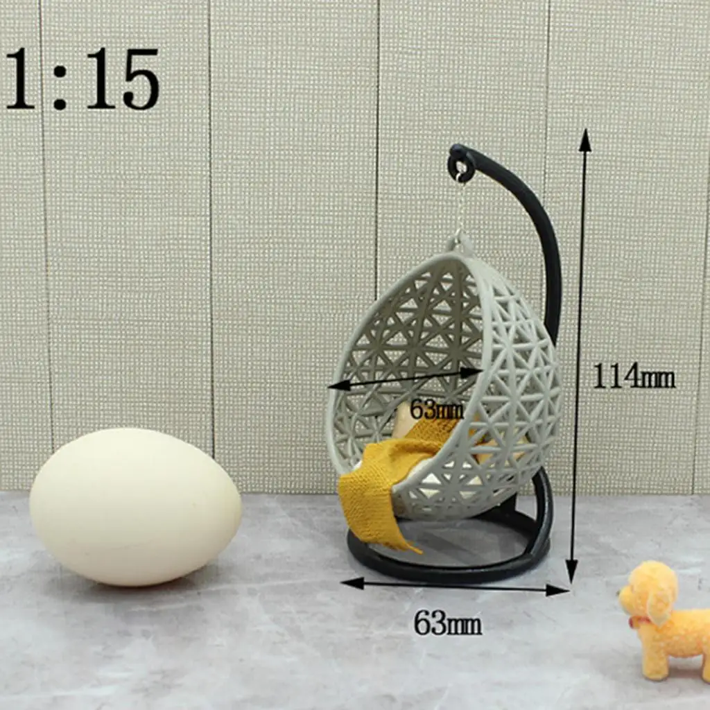 Mini Doll Resin Hanging Chair Miniature Figure for Flower Pot Desk Decoration DIY Projects