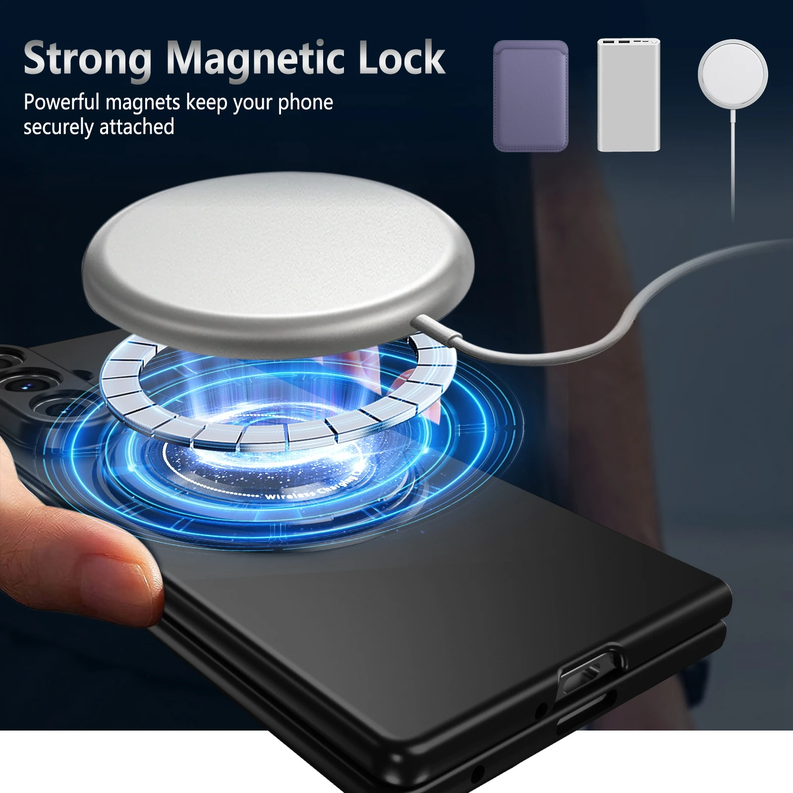 Luxury Magnetic For Magsafe Phone Case For Samsung Galaxy Z Fold 8 Ultra Z Fold 8 7 6 5 4 3 With 360° Ring Kickstand Back Cover - view 5