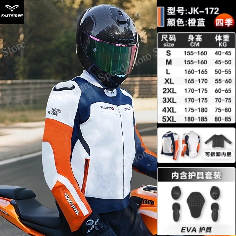 

Men's Color Block Motorcycle Jacket, Waterproof Racing Riding Coat with Protective Padding for Street & Track