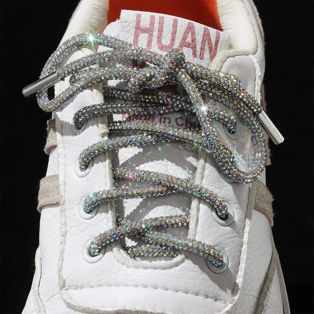 1PC Luxury Accessories Cross Braiding Strap Shoe Laces Rhinestone ShoeLaces Bright Strings Sneakers Laces