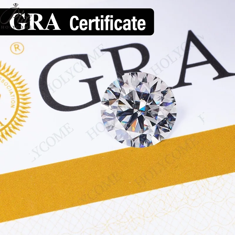 [ Super White ] Top Wholesale Full D Color 9MM 8Heart&8Arrow VVS1 GRA Round Moissanite Diamond Holycome Beads for Jewelry Making