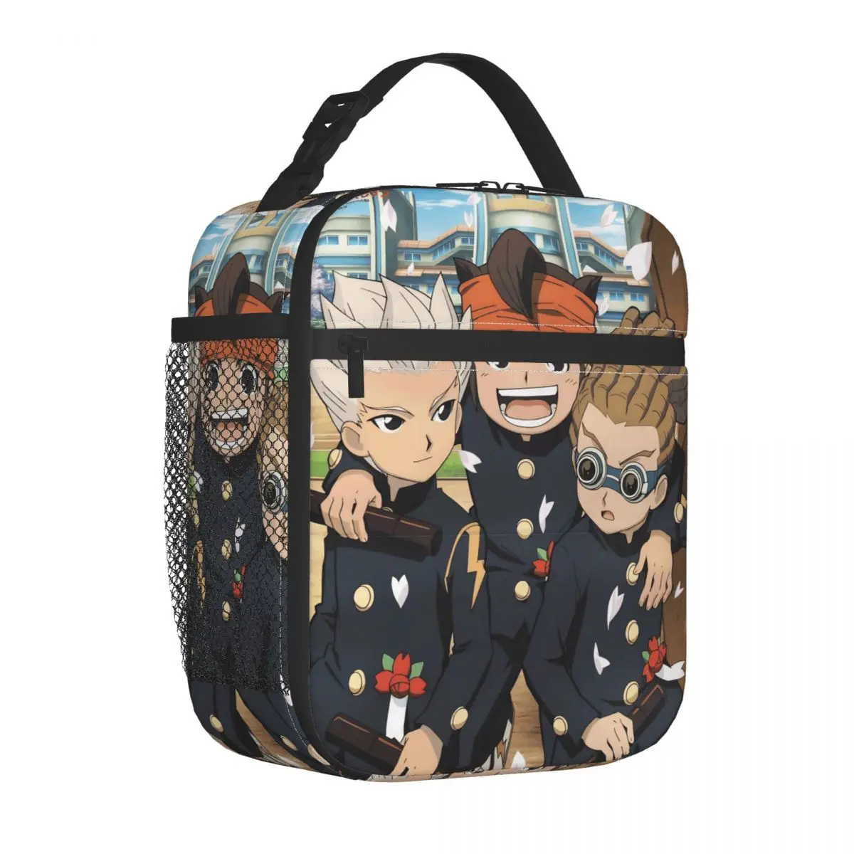 Inazuma Eleven Manga Isolierte Lunchtasche, Kühltasche, wiederverwendbar   Mahlzeitenbehälter, tragbare Tragetasche, Lunchbox, Mädchen, Jungen, College-Picknick