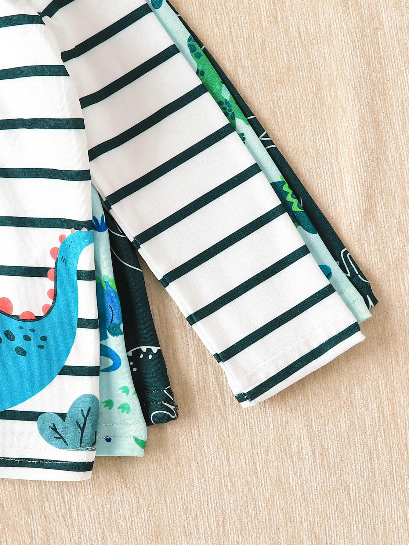 6-teiliges Frühlings-Herbst-Pyjama-Set für Jungen mit Dinosaurier-Motiv, 3 Stile, Cartoon-Dinosaurier-Druck, Langarm-Oberteile und Hosen, Kinder-Loungewear, Schlafanzug – Detail 7