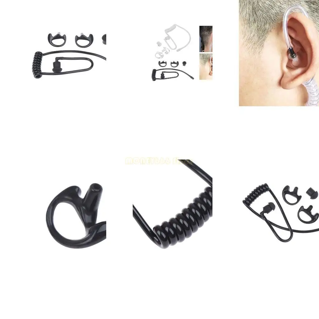 F62C 스프링 에어 튜브 워키 토키 이어폰 코일 음향 공기 튜브 이어 플러그 교체