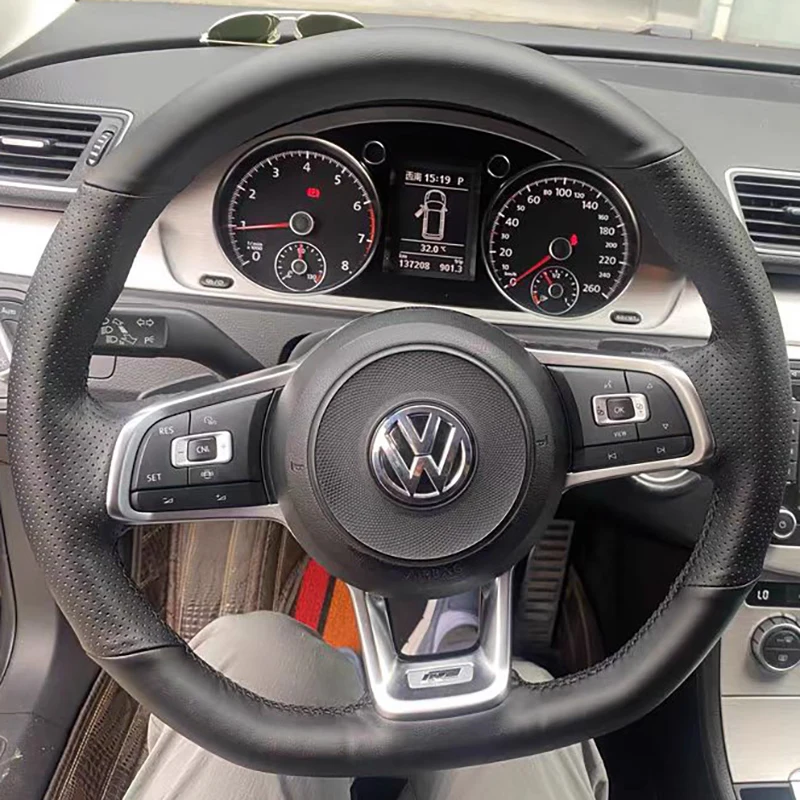 

Customization Car Steering Wheel Braid Leather Cover for Volkswagen VW Golf R MK7 Golf 7 GTI VW Polo GTI Scirocco 2015 2016