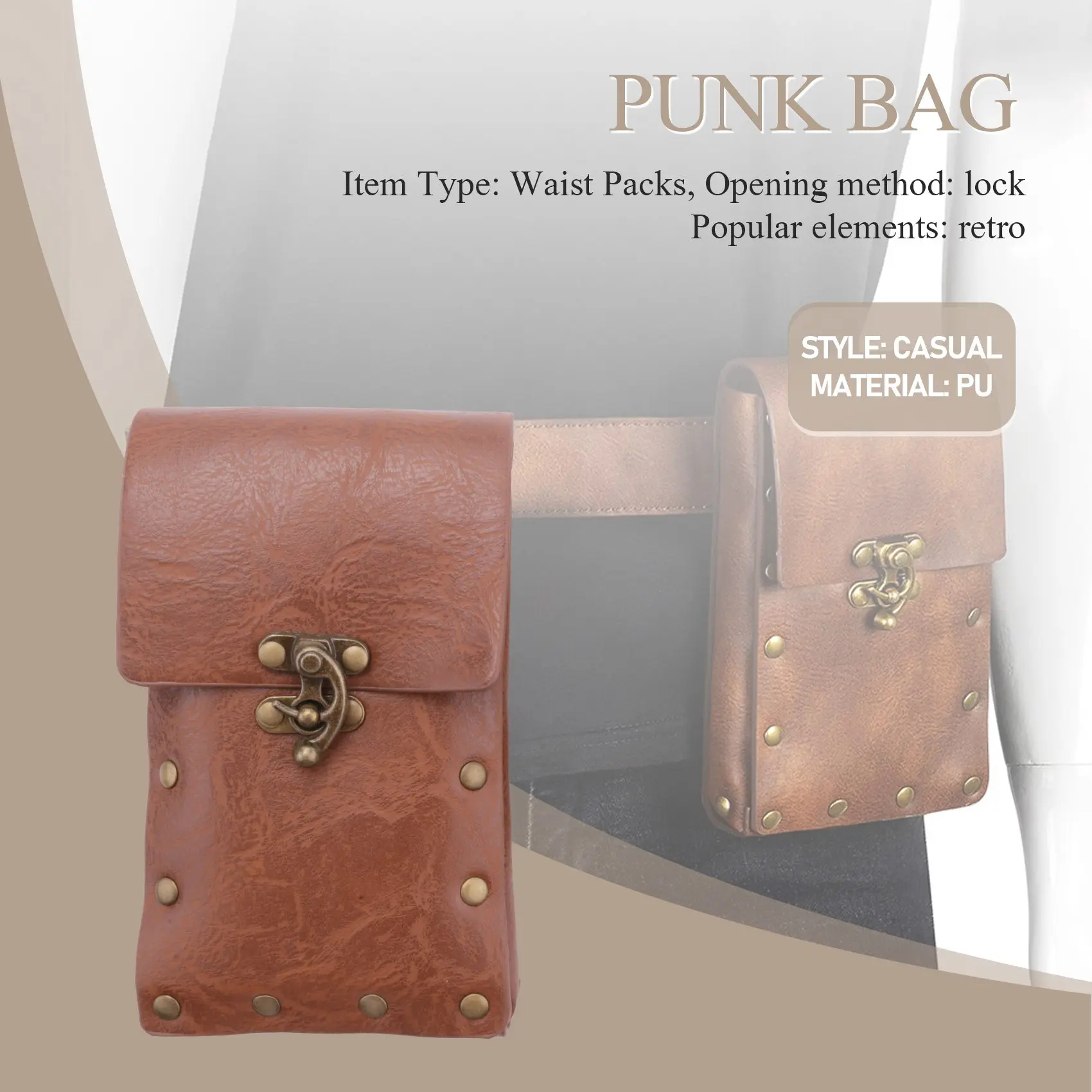 ABQR Средневековый Ренессанс Взрослый Мужской Рыцарь Кожаный Винтаж Карманный Ремень Одежда Сумка Коричневый