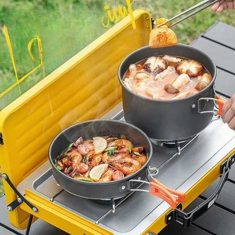 

Outdoor Camping Portable Set Pot Travel Kettle Pot, Lightweight and Easy To Store, Multi Person Cooking and Boiling Integrated