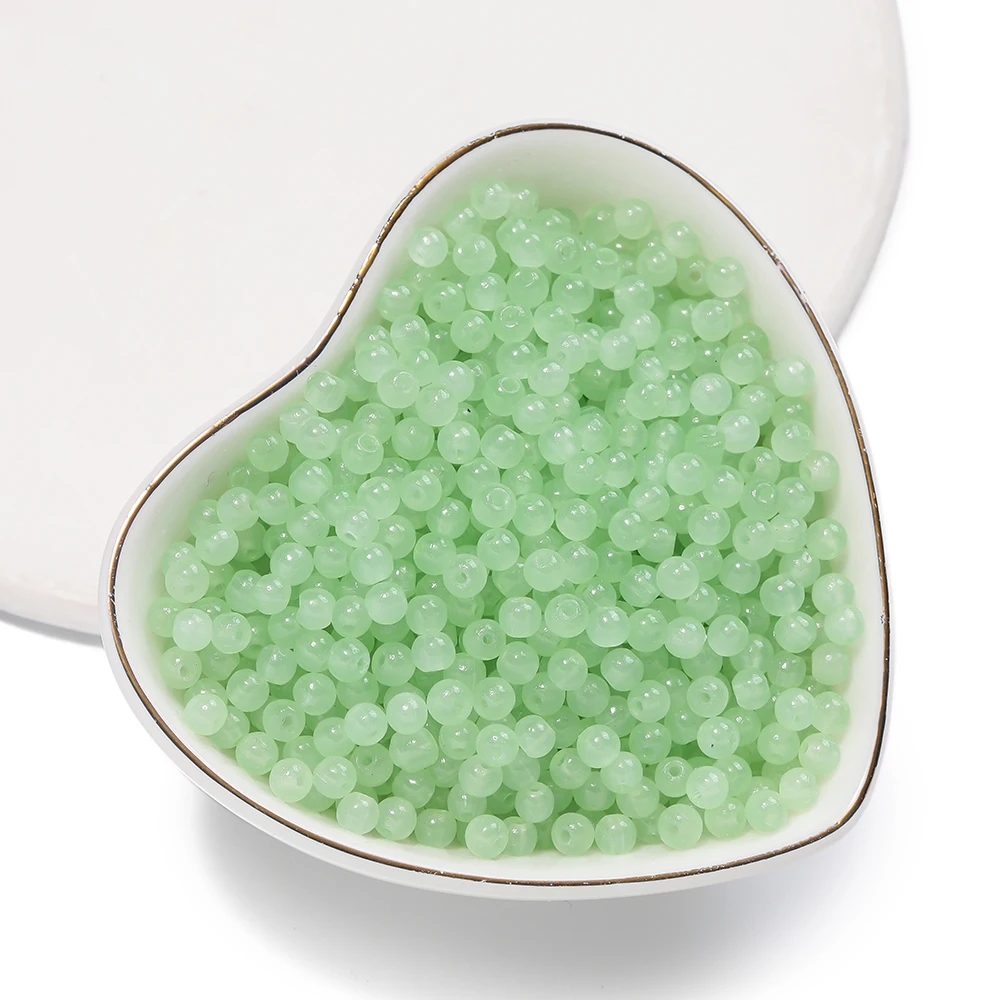 50/100 Stück 4 mm farbige Glasimitation Jade Runde Perlen Spacer Perlen für DIY Ohrringe Halsketten Armbänder Schmuckherstellung