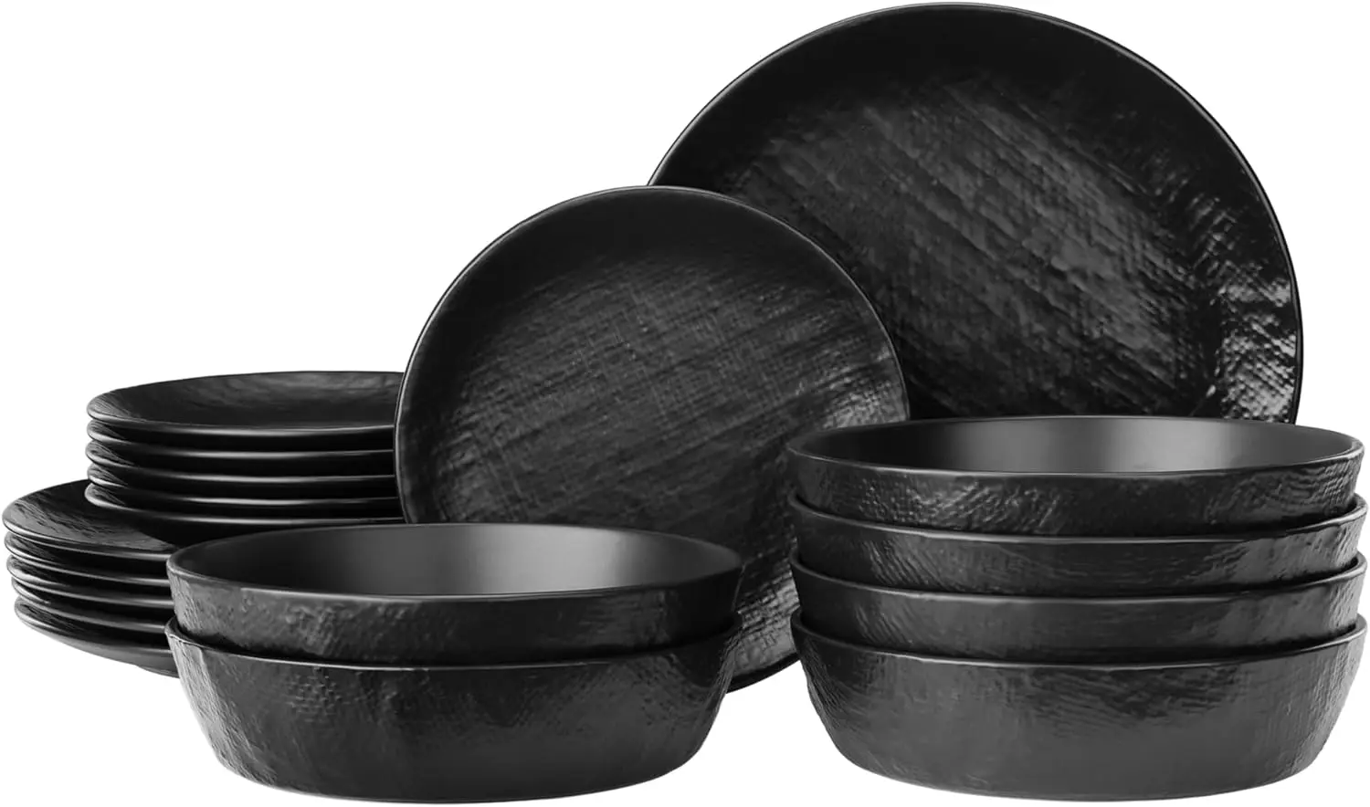 

Linen Artisan Stoneware Dinnerware Set (18 Pieces) - Dishwasher & Microwave Safe Plates & Bowls for 6 with Dinner, Side Plates &