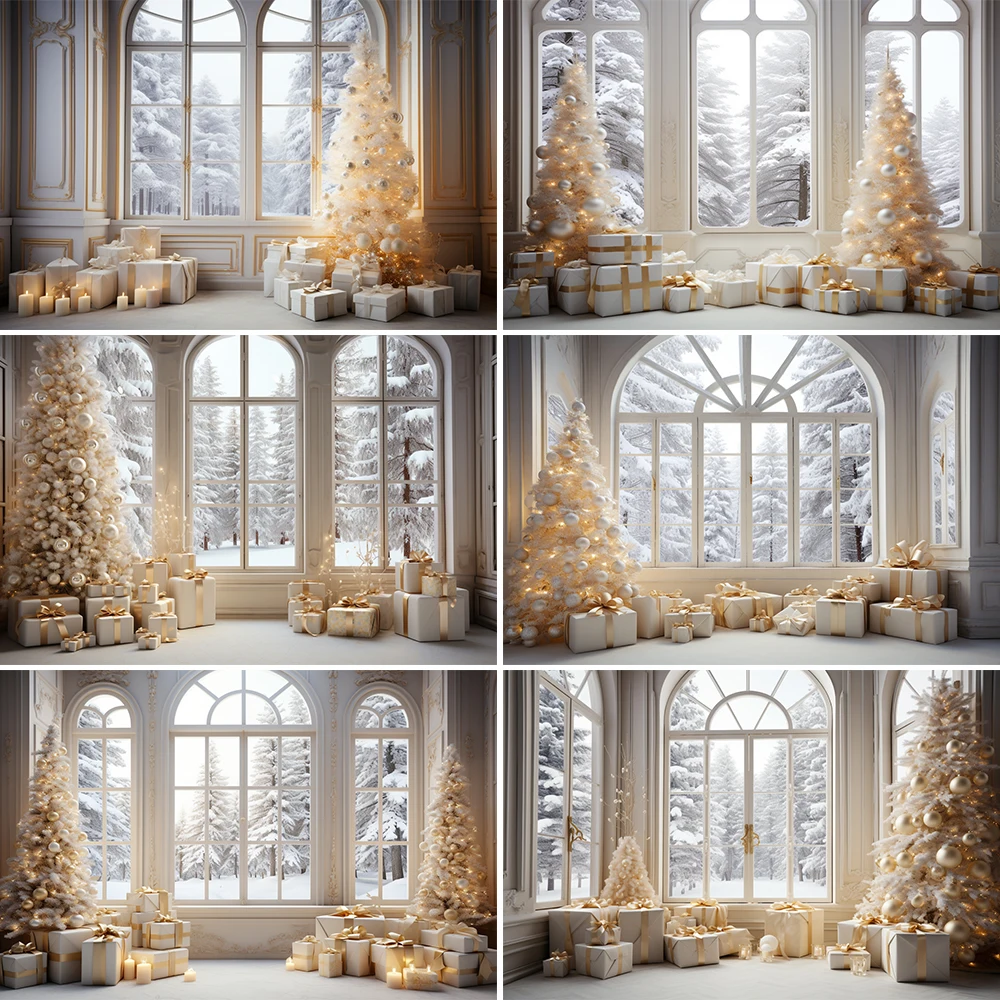 

Mocsicka Winter Christmas Backdrops Decoration Kids Adult Photography Props Child Baby Wedding House Castle Background Banner