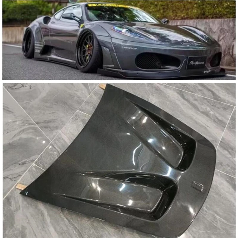 for ferrari 430 body kit Real Carbon Fiber Front Bumper Engine Hood Bonnet Vent Cover High Quality Car Accessories