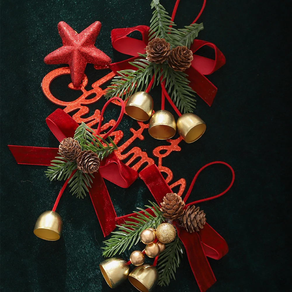 1 قطعة زينة عيد الميلاد القوس معلقة شجرة عيد الميلاد قلادة حلية للمنزل ديكور نافيداد السنة الجديدة 2026 DIY بها بنفسك هدية اكسسوارات