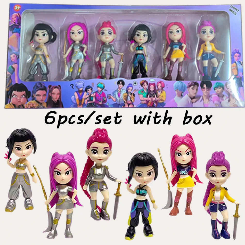 6 pz/set Anime Kpop Devil Hunter Figura Modello Giocattolo Rumi Zoey Mira Decorazione Da Scrivania Collezione Figure Modello Giocattolo Per Il Regalo Del Capretto
