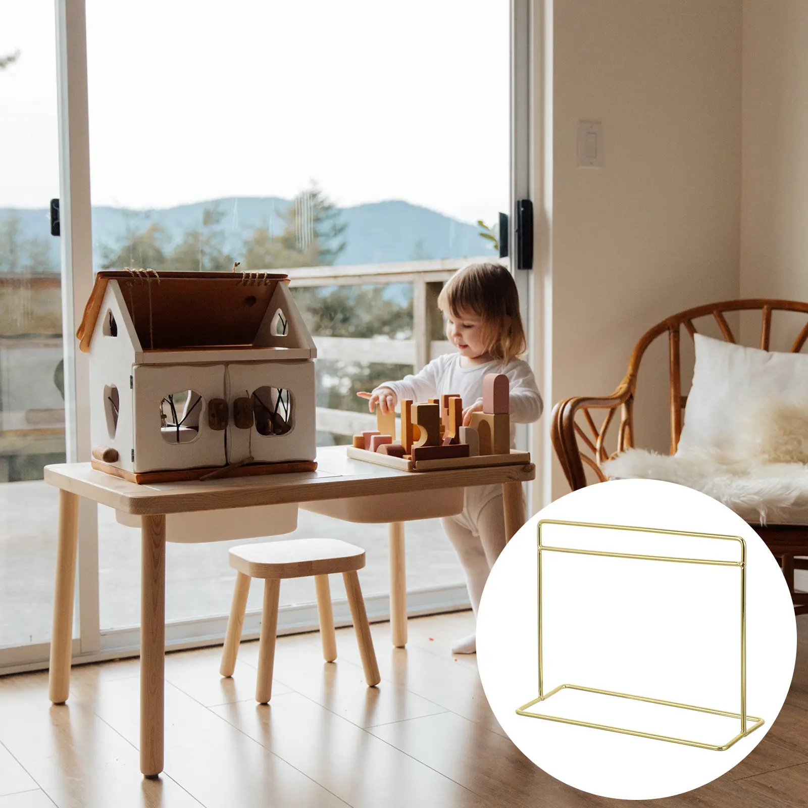 House Accessories and Furniture Dollhouse Toy Accessory Rack Girls Toys Mini